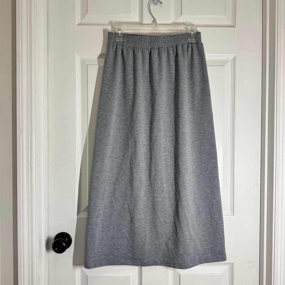 Gray Women's Knit Stretch Maxi Skirt size M - Picture 6 of 8